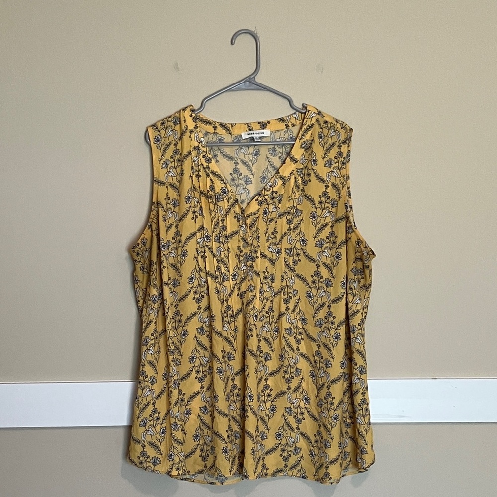 Rose and Olive Sleeveless Blouse